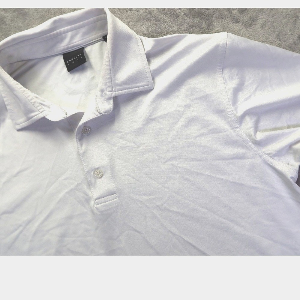 Dunning Golf White Black Logo Polo Shirt Men's‎ Size M